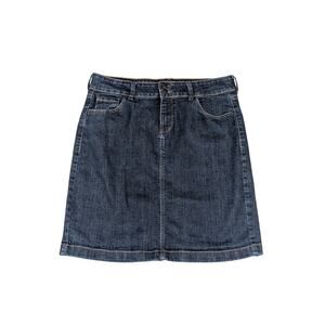 Old Navy Denim Pencil Skirt 10 Dark Wash Stretch Y2K Early 2000s Western Casual